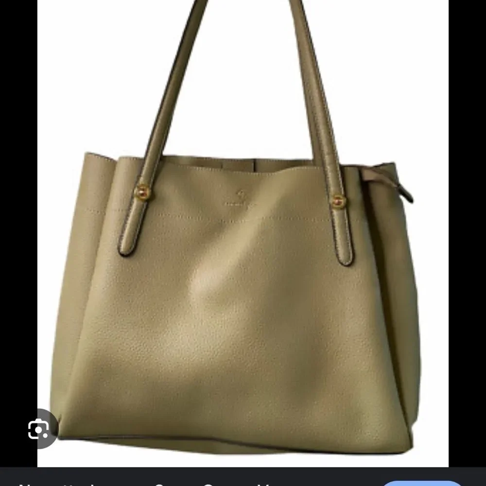 Nanette Lepore Sage Green Leather Shoulder Bag Tote Purse